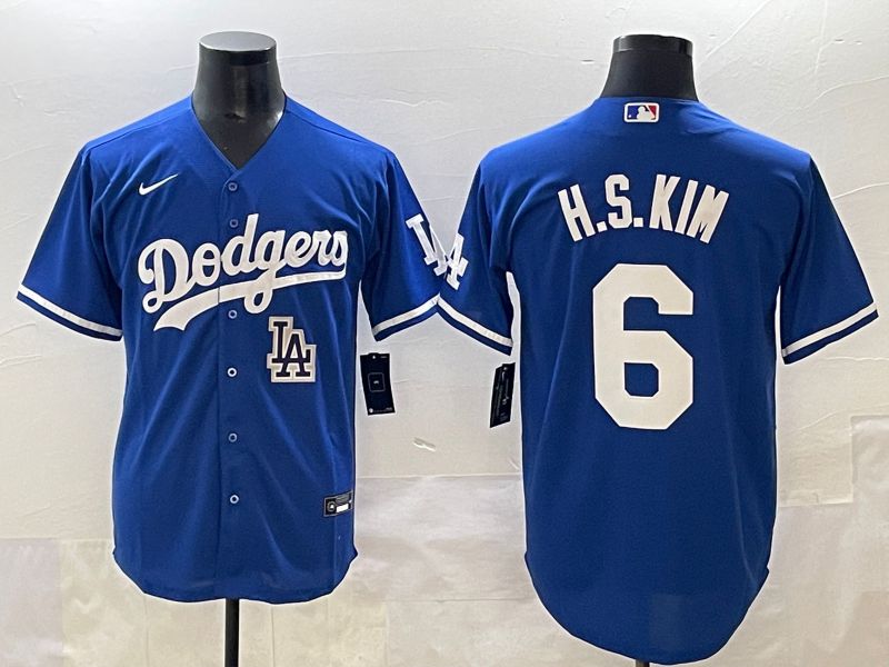 Men 2025 Los Angeles Dodgers #6 H.S.Kim Blue Game Nike MLB Jersey style 11->los angeles dodgers->MLB Jersey